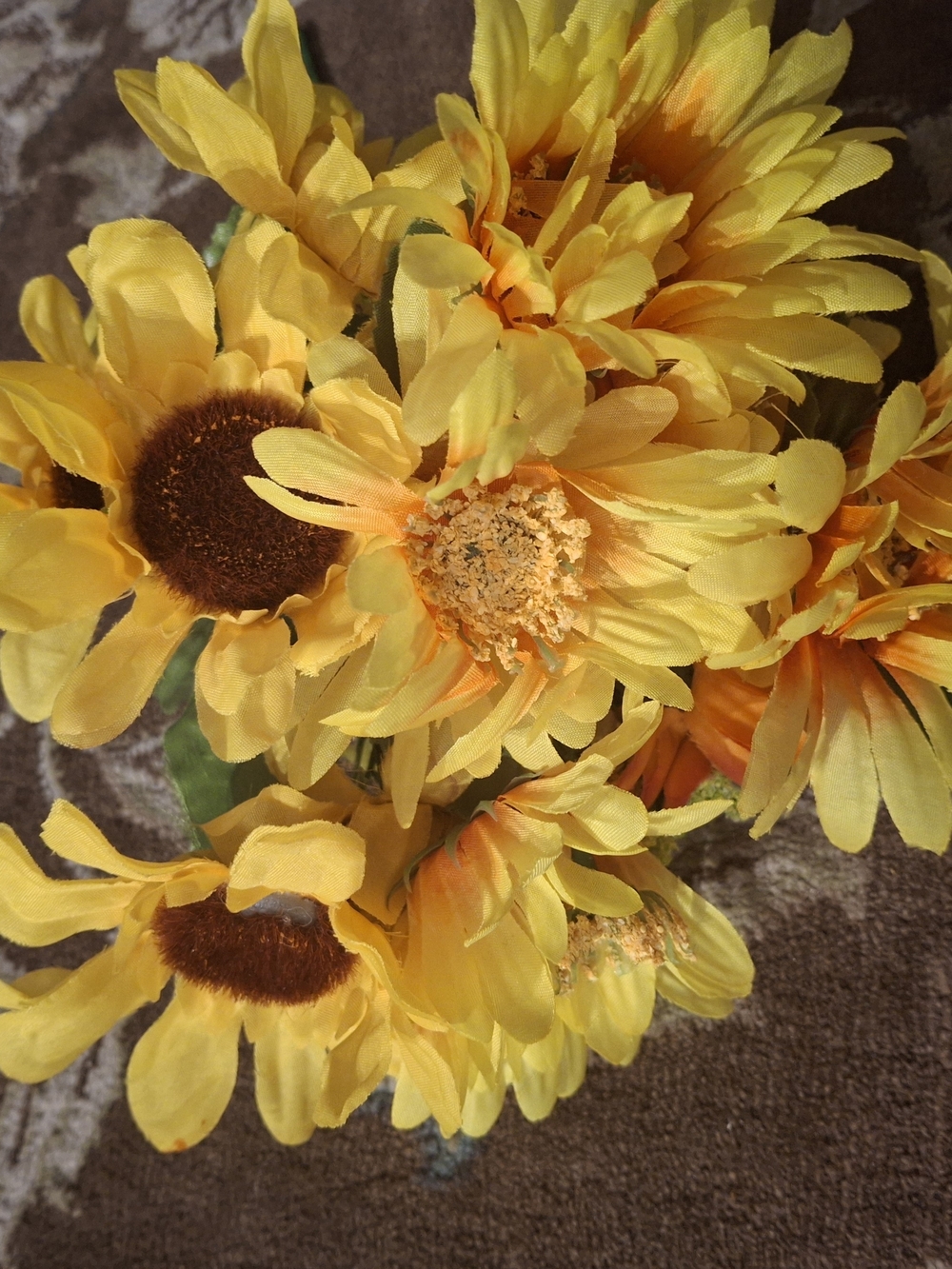 Artificial Yellow Gerbera Daisy Floral Pick Bouquet | Bright Home Decor
